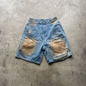 Men's Distressed Blue Jean Shorts